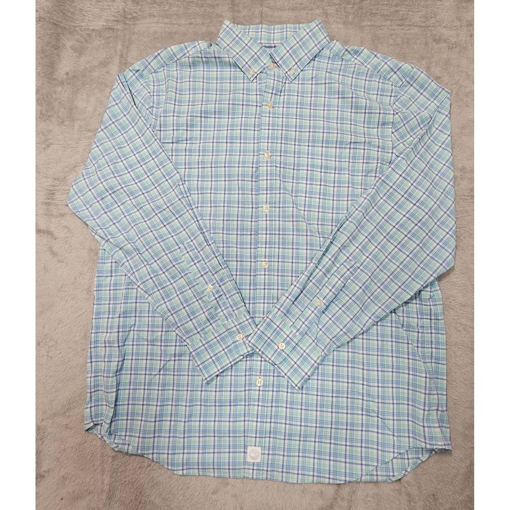 Vineyard Vines Performance Classic Fit Murray Shirt Blue/Green Pastel Mens Large